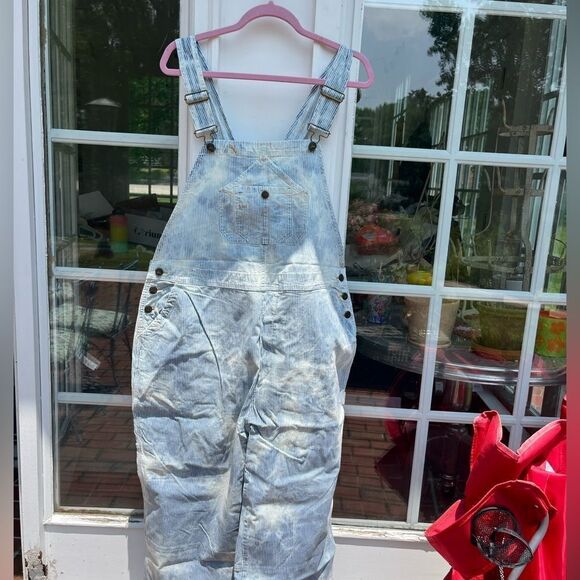 Faherty Cotton Indigo Tie Dye Mechanic Summer Wash Overalls NWT - Picture 6 of 14